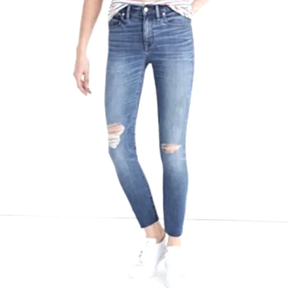 Madewell High Riser Skinny Distressed Light Wash Jeans Women’s Size 24